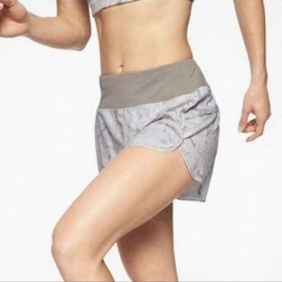 Athleta Print Laser Run Shorts Gray White XL - Picture 1 of 5
